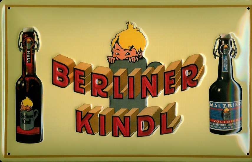 P-4194-Berliner-K-2-Fl Blechschild Berliner Kindl Bier (2) Berlin Biere retro Schild Nostalgieschild