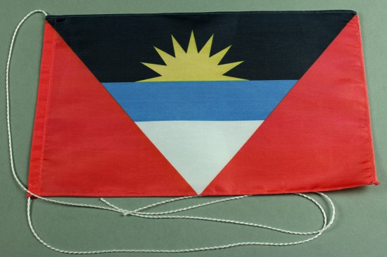 1173tischfahne-antigua Tischflagge Antigua 25x15 cm optional mit Holz- oder Chromständer Tischfahne Tischfähnchen