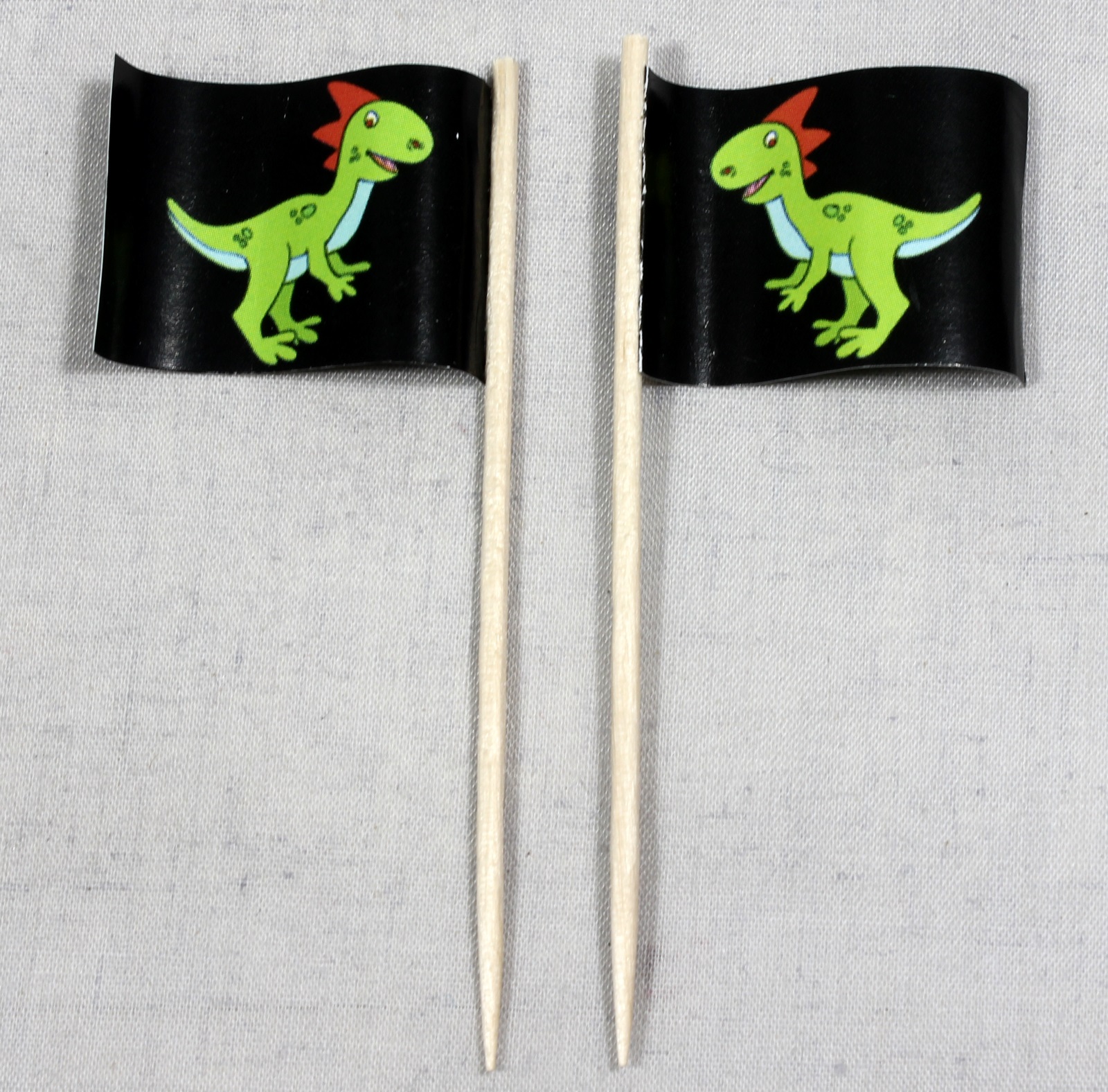 deko-picker-dino-2 Party-Picker Flagge grüner Dino Papierfähnchen in Spitzenqualität 50 Stück Beutel
