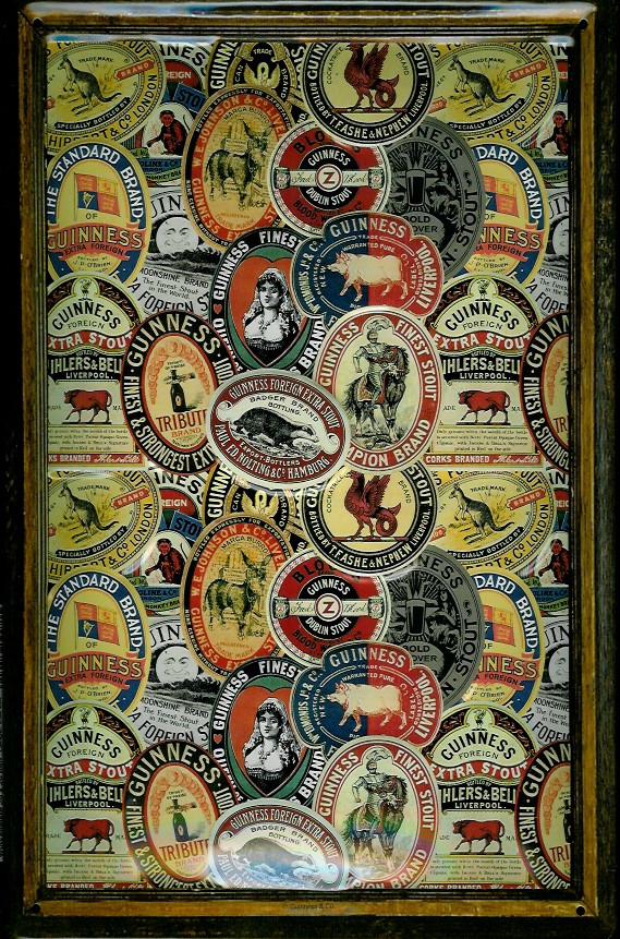 G891-Framed-Labels-2 Blechschild Guinness Bier framed Labels Schild Nostalgieschild
