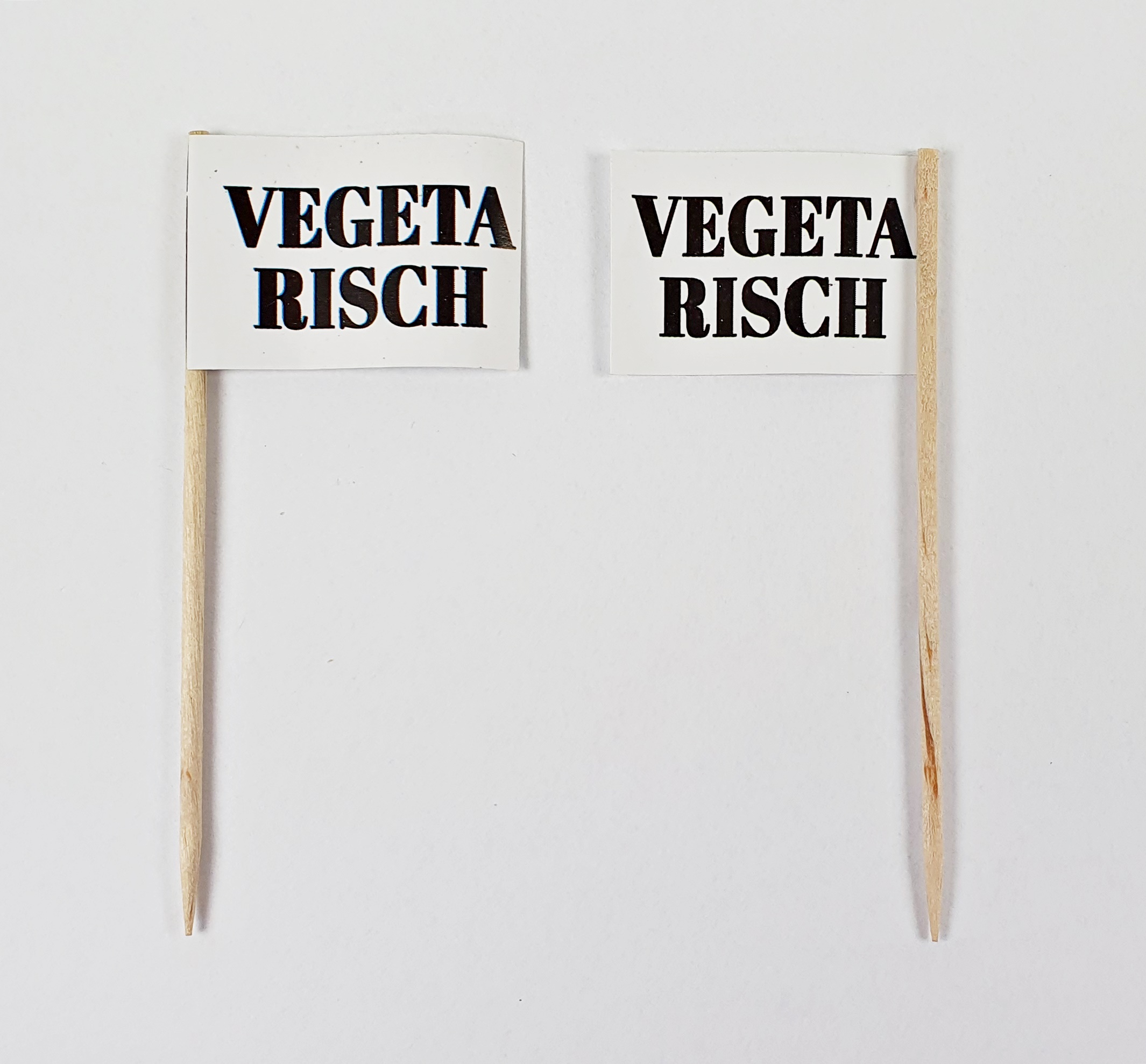 Party-Picker Flagge Vegetarisch schwarz weiß Papierfähnchen in Spitzenqualität 50 Stück Beutel