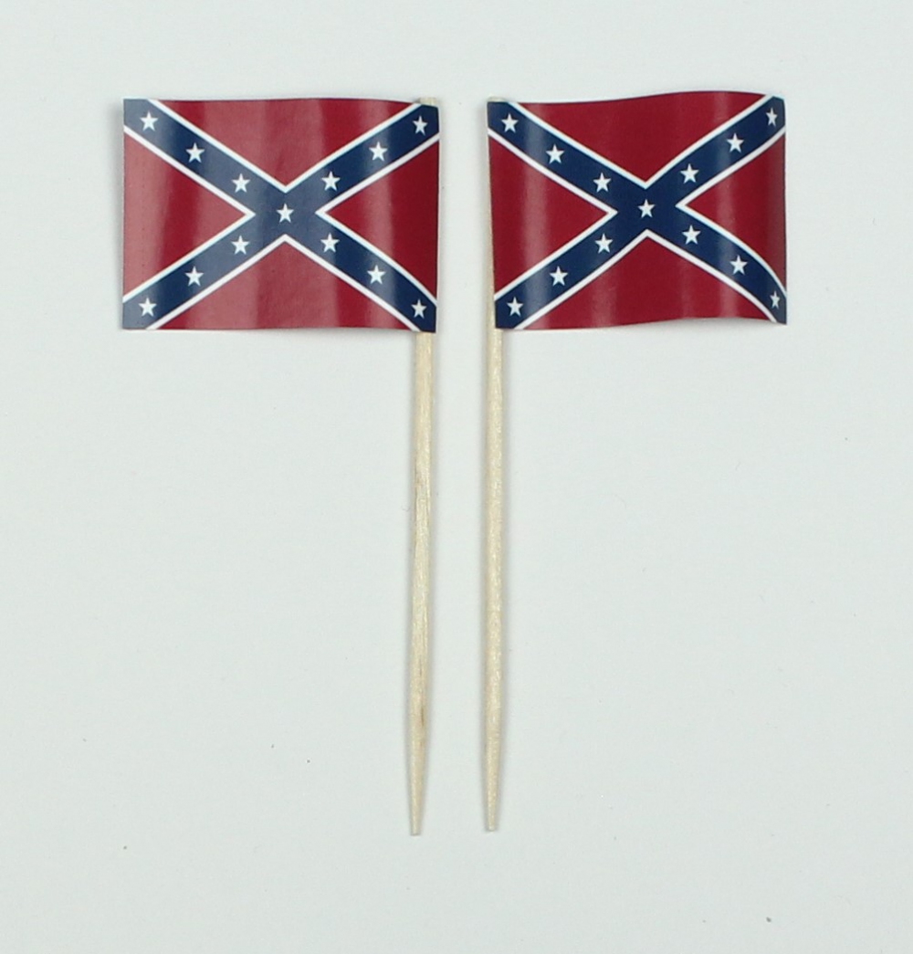 13843mVUtHunMg28eQ Party-Picker Flagge Südstaaten USA Bundesstaat Papierfähnchen in Spitzenqualität 50 Stück Beutel