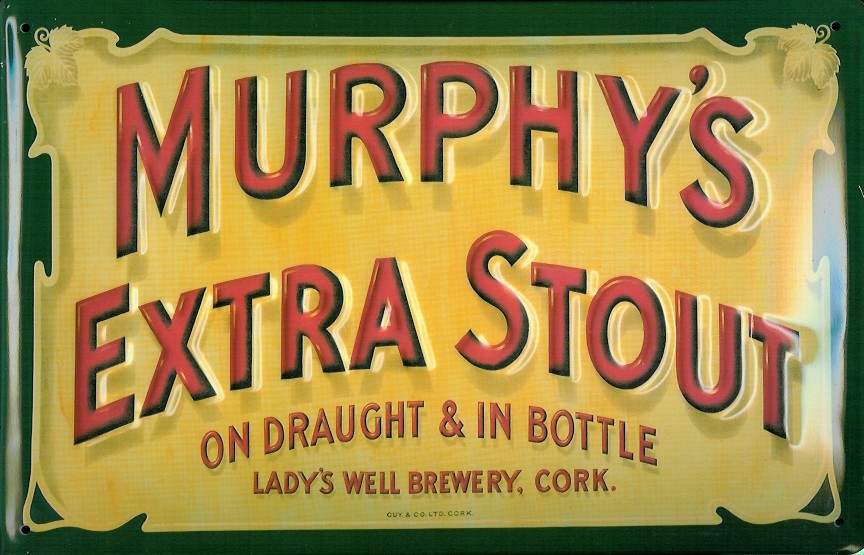 Blechschild Murphys Extra Stout - Ladys Well Brewery Cork nostalgisches Bier Schild