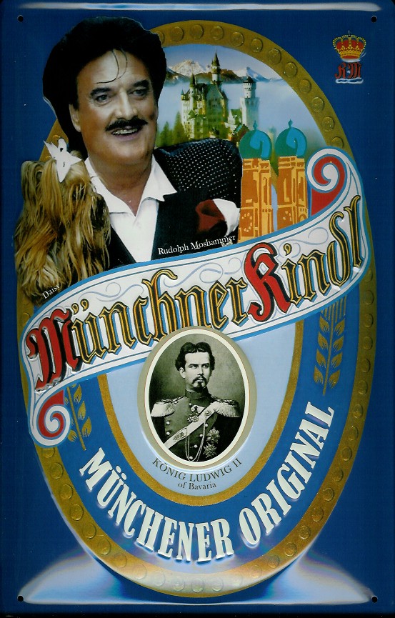Blechschild Münchner Kindl Bier Rudolf Mooshammer München retro Schild Kneipenschild
