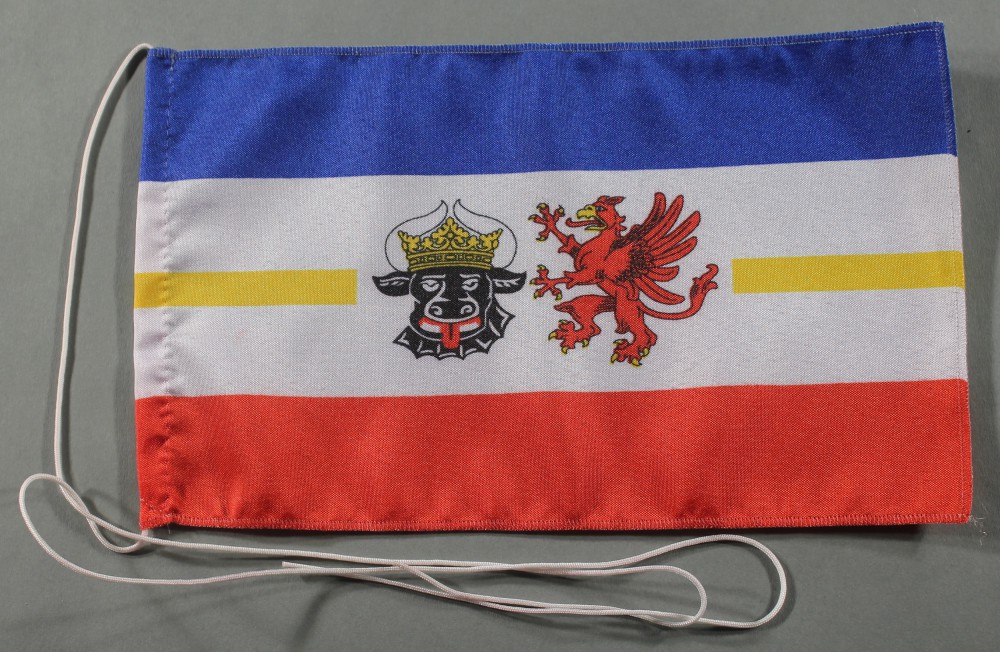 Tischflagge Mecklenburg Vorpommern Meckpom 25x15 cm optional mit Holz- oder Chromständer Tischfahne