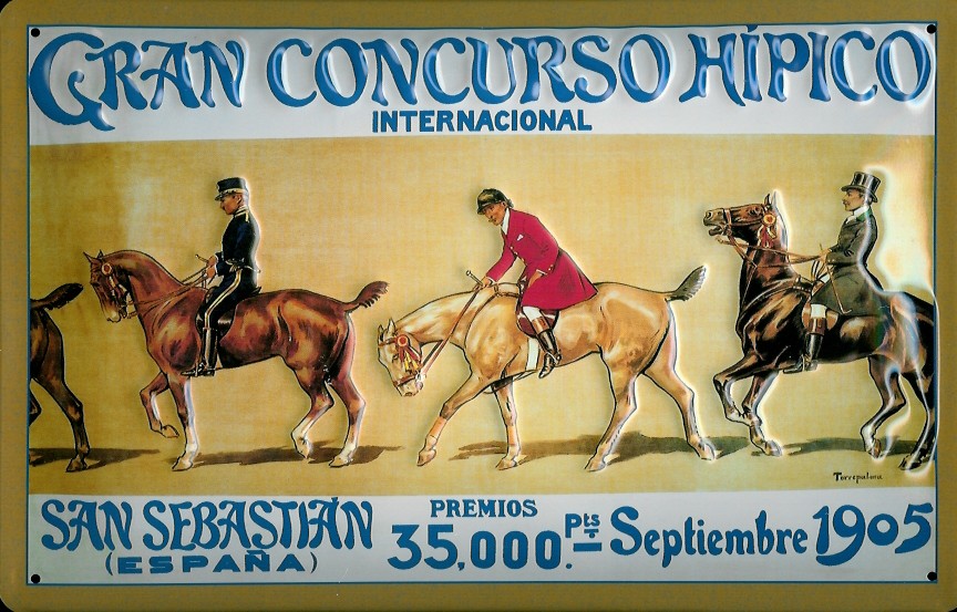 Blechschild Nostalgieschild Gran Concorso Hipico Reiten San Sebastian