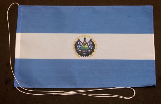 1167tischfahne-el-salvador Tischflagge El Salvador 25x15 cm optional mit Holz- oder Chromständer Tischfahne Tischfähnchen