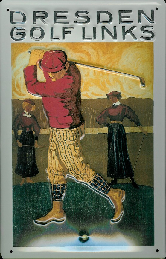 Blechschild Nostalgieschild Dresden Golf Links