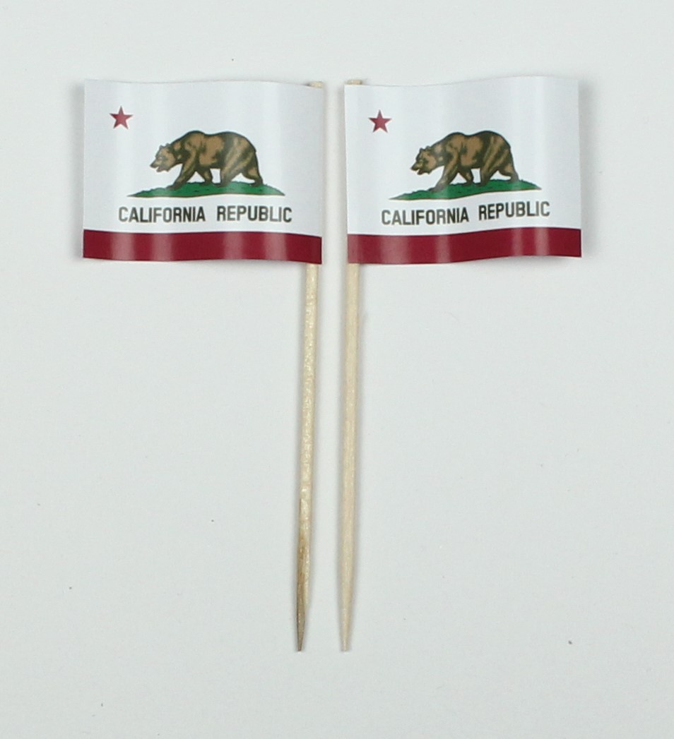 13844bffBAGvdyhm7e Party-Picker Flagge Kalifornien USA Bundesstaat Papierfähnchen in Spitzenqualität 50 Stück Beutel