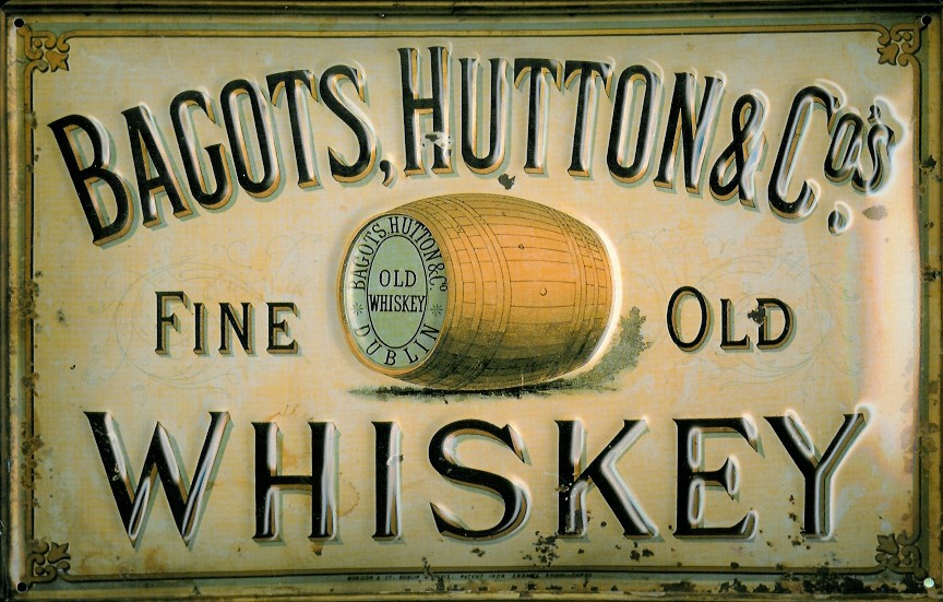D029-Bagot-s-Hutten Blechschild Bagots Hutton Whiskey Schild Werbe Nostalgieschild