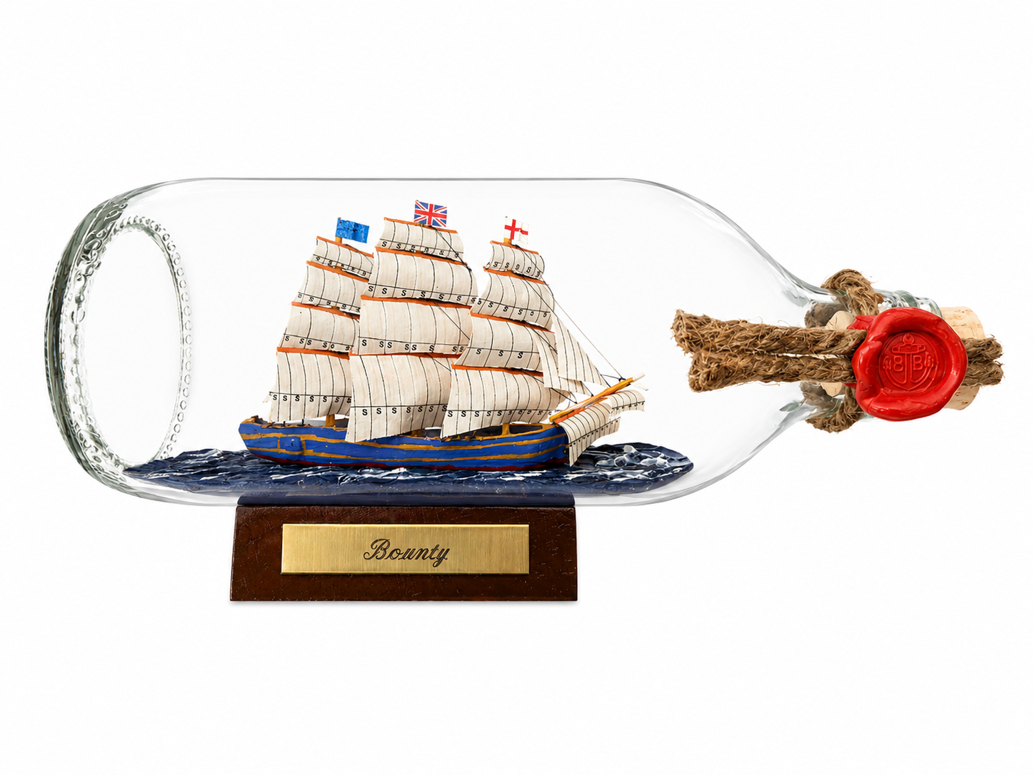 Bounty runde Flasche 0,3 Liter Buddelschiff Flaschenschiff