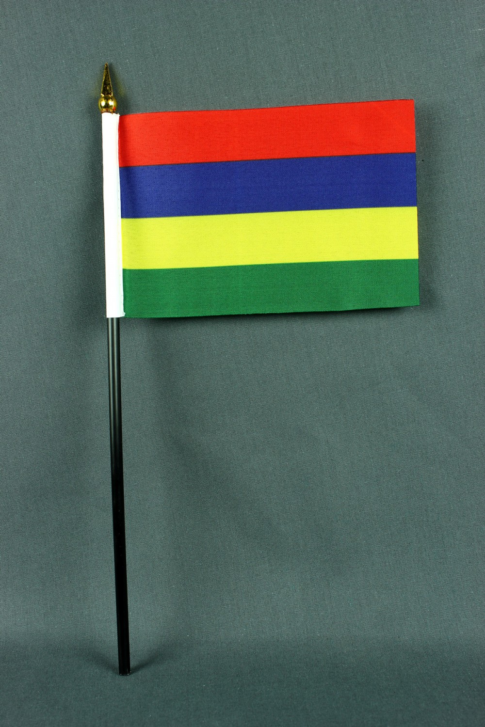 Kleine Tischflagge Mauritius 10x15 cm optional mit Tischfähnchenständer