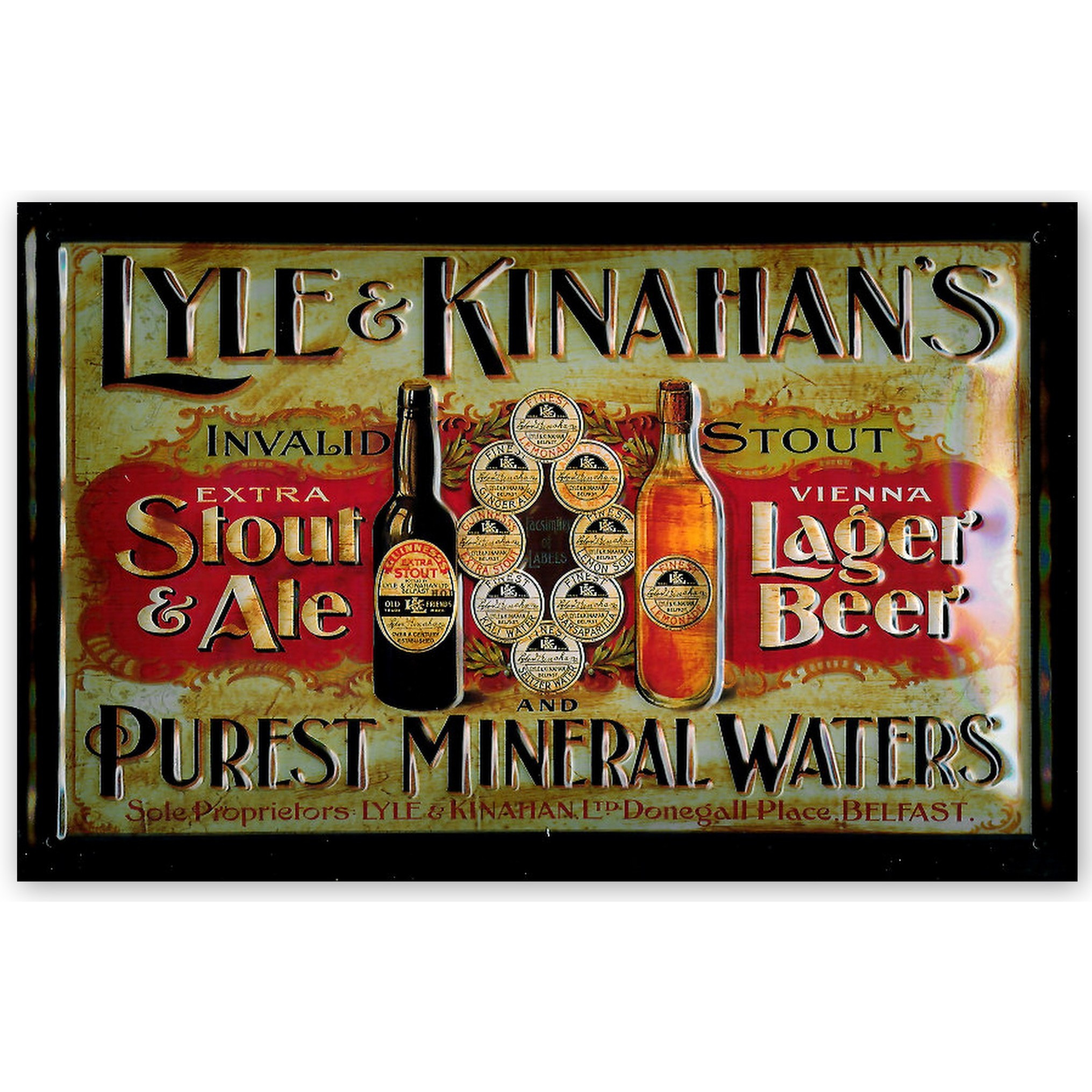Blechschild Lyle & Kinahans Ale Beer and Waters Bier Schild Nostalgieschild