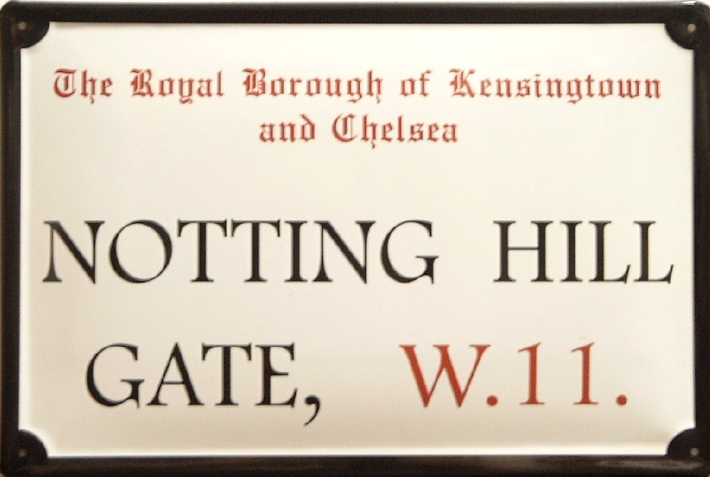 Blechschild Nostalgieschild Notting Hill Gate London Strassenschild