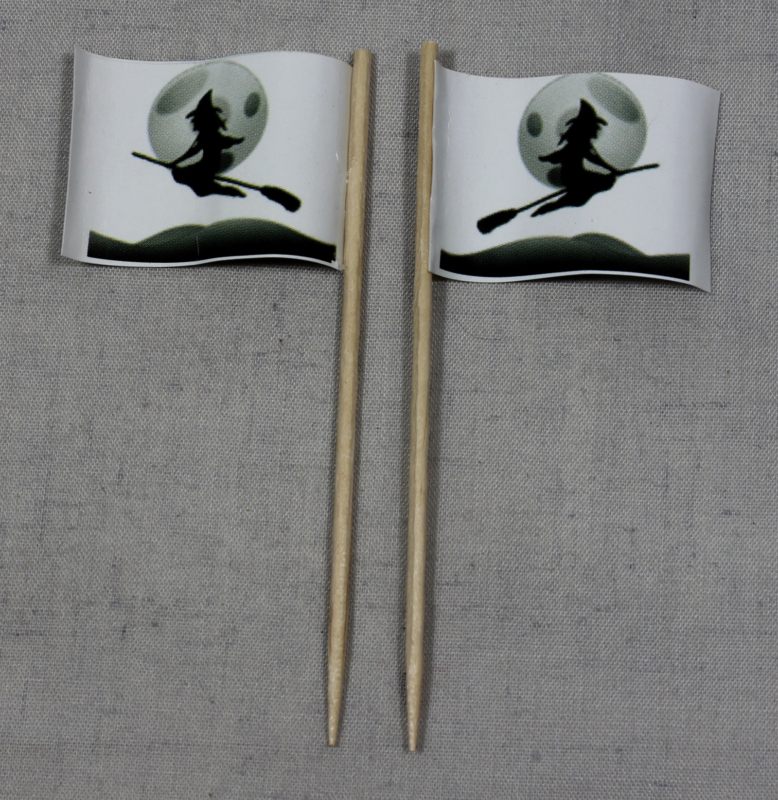 deko-picker-halloween-hexe Party-Picker Flagge Halloween Hexe Besen Papierfähnchen in Spitzenqualität 50 Stück Beutel