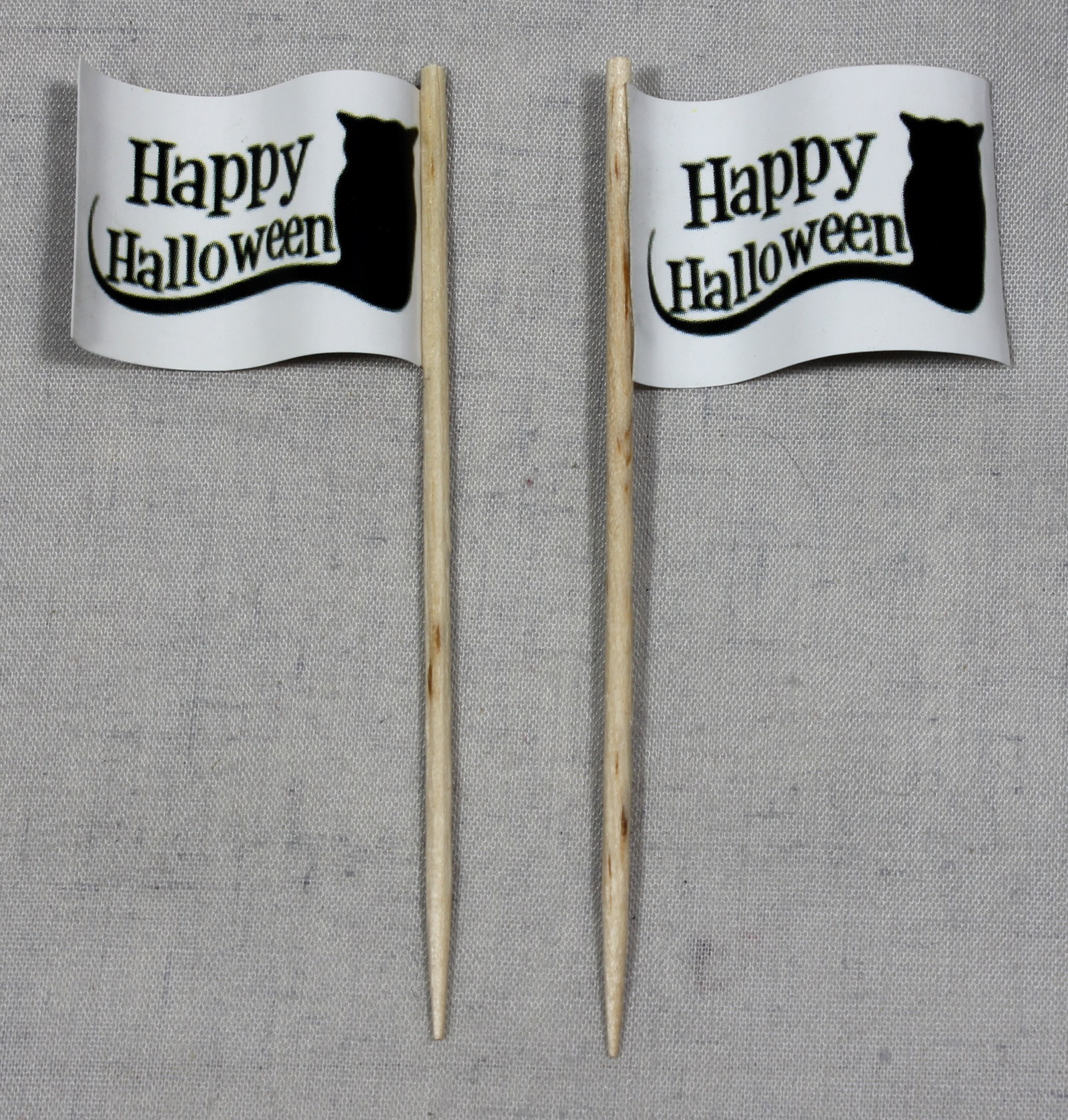 deko-picker-halloween-katze Party-Picker Flagge Happy Halloween Katze Papierfähnchen in Spitzenqualität 50 Stück Beutel