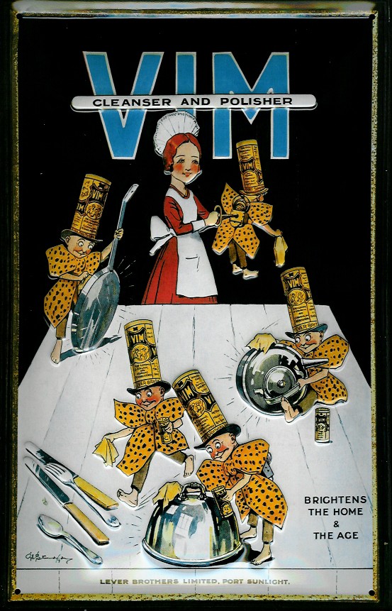 Blechschild Vim cleanser & polisher Scheuerpulver Schild retro Werbeschild Nostalgieschild
