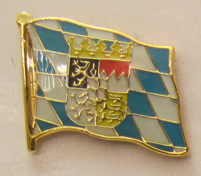 pin_flagge_bayern Pin Anstecker Flagge Fahne Bayern mit Löwen Wappen Raute Flaggenpin Button Badge Flaggen Clip Anstec