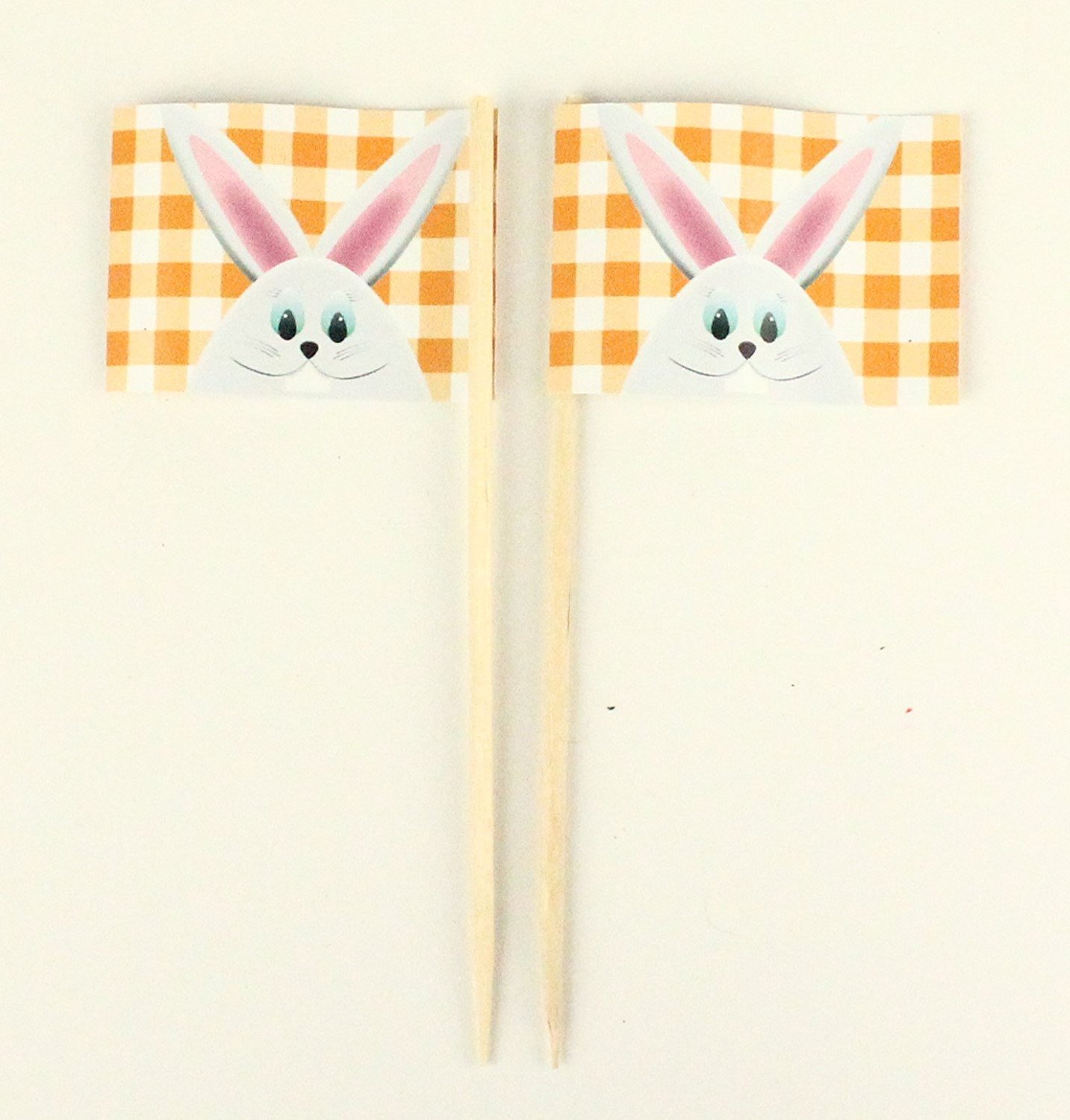 deko-picker-osterhase-gelb Party-Picker Flagge Osterhase gelb Papierfähnchen in Spitzenqualität 50 Stück Beutel