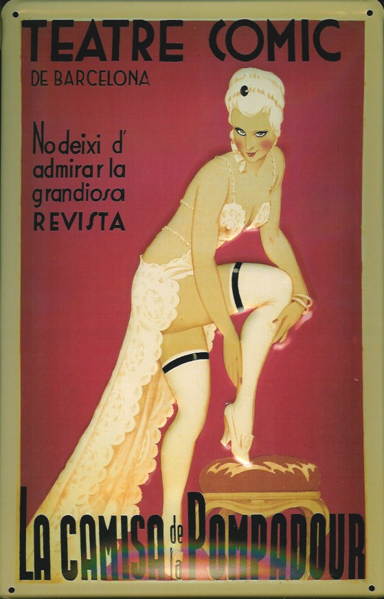 Blechschild Nostalgieschild Teatre Comic Barcelona Spanien