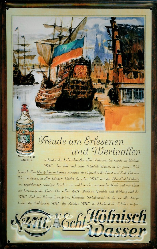 B141-4711-Schiff Blechschild 4711 Schiff Kogge kölnisch Wasser Parfum Schild Werbeschild Nostalgieschild