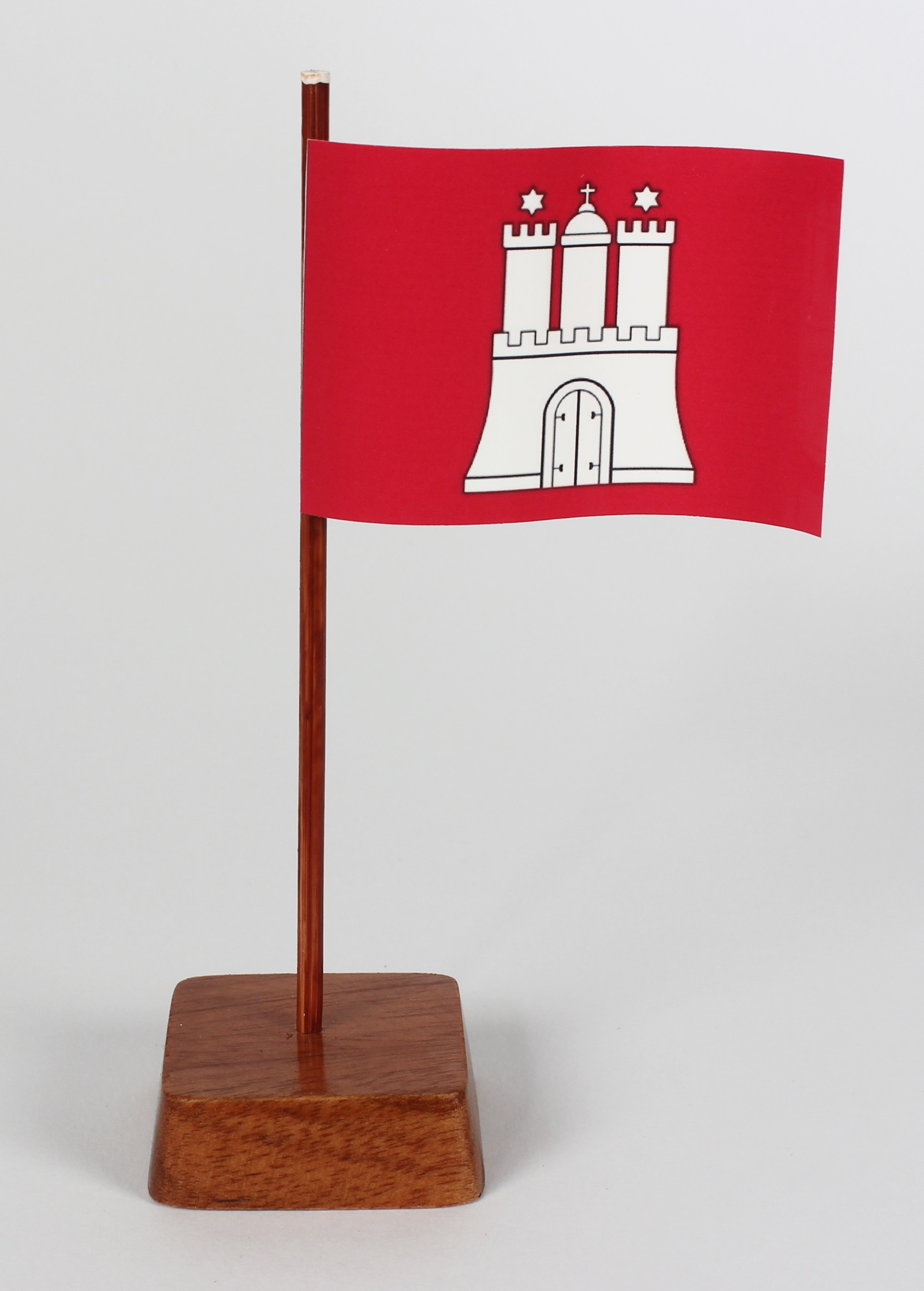 mini-tischflagge-hamburg-v Mini Tischflagge Hamburg Höhe 13 cm Tischfähnchen