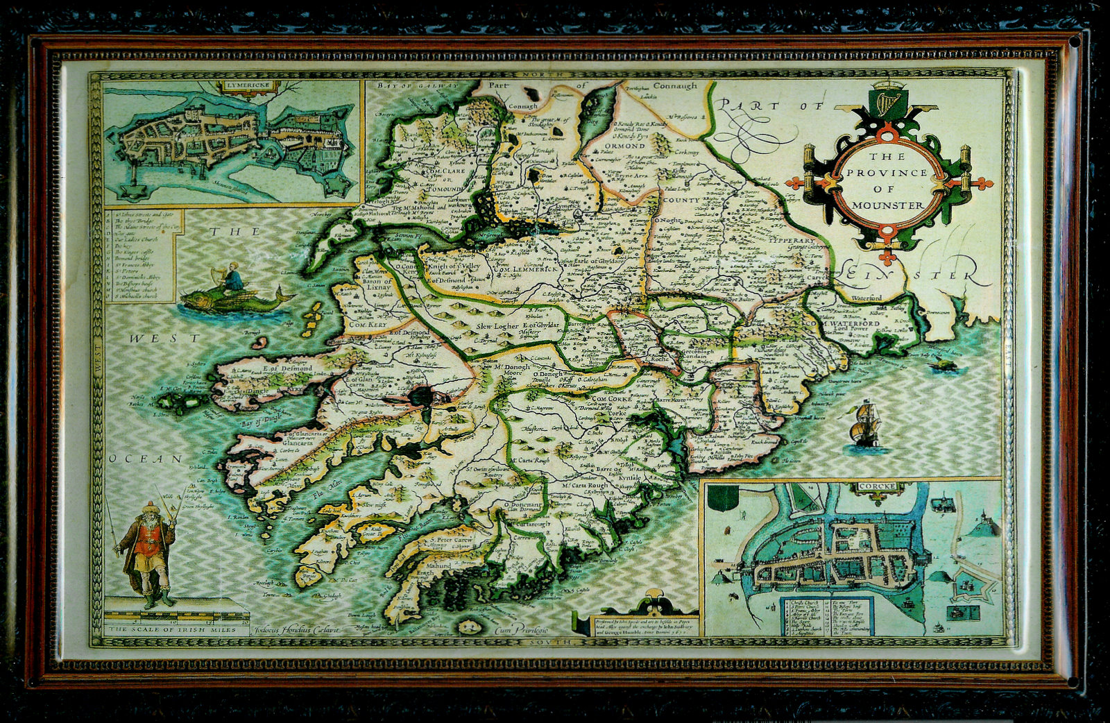 Blechschild Nostalgieschild Province of Mounster Schild Ireland Landkarte Irland