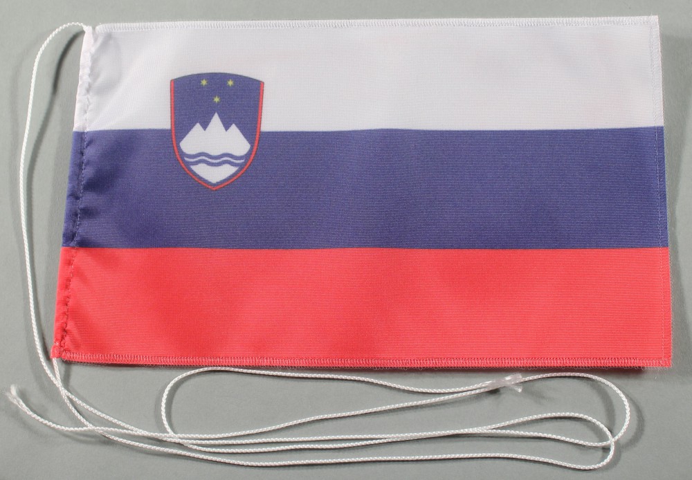 Tischflagge Slowenien 25x15 cm optional mit Holz- oder Chromständer Tischfahne Tischfähnchen