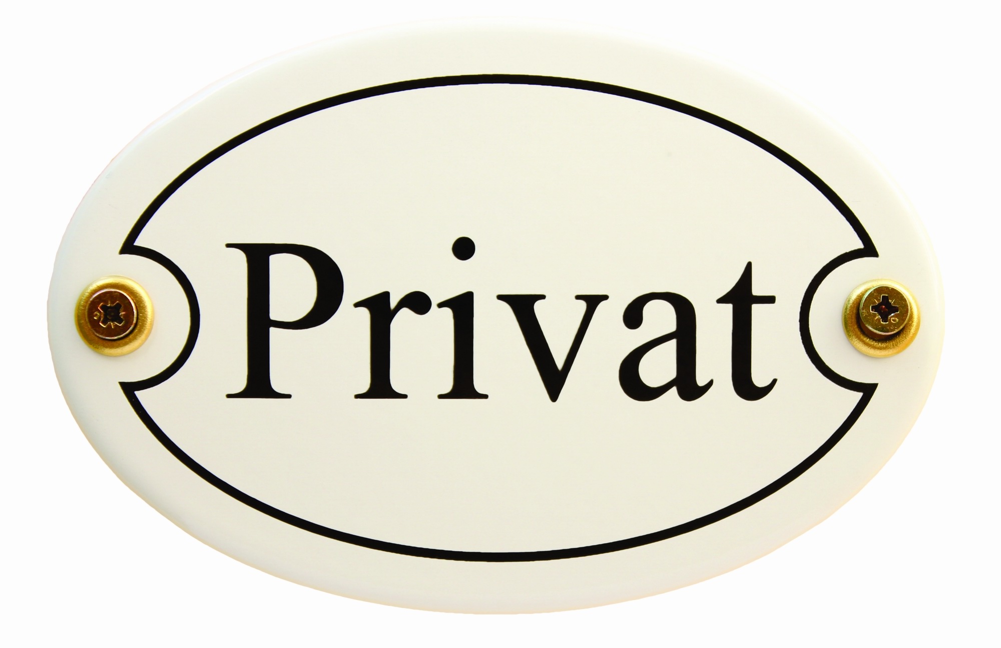 schild-privat-weiss593bada647393 Emaille Türschild Privat weiss oval Schild