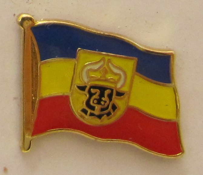 Pin Anstecker Flagge Fahne Mecklenburg Ochsenkopf