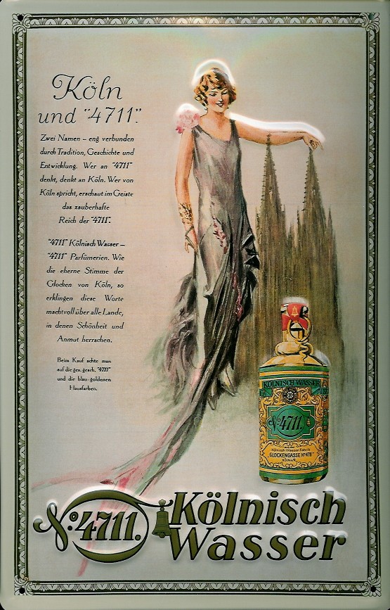 A400-4711-Dom Blechschild 4711 Kölner Dom Kosmetik kölnisch Wasser Parfum Schild Werbeschild Nostalgieschild