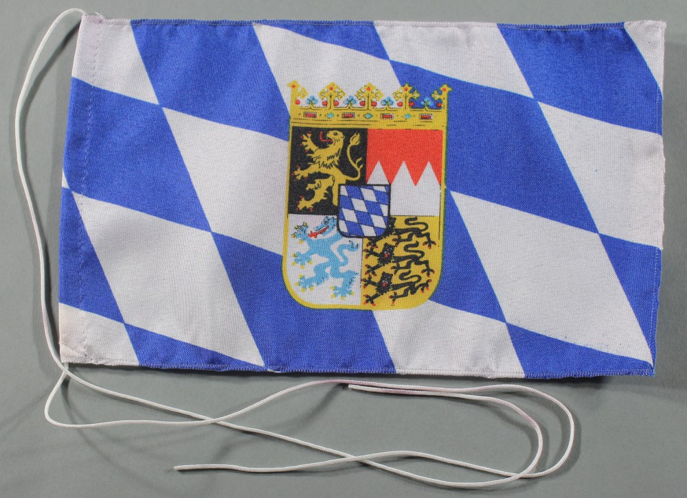 915tischfahne-bayern-landesflagge-mit-raute Tischflagge Bayern Raute mit Wappen 25x15 cm optional mit Holz- oder Chromständer Tischfahne Tischfä