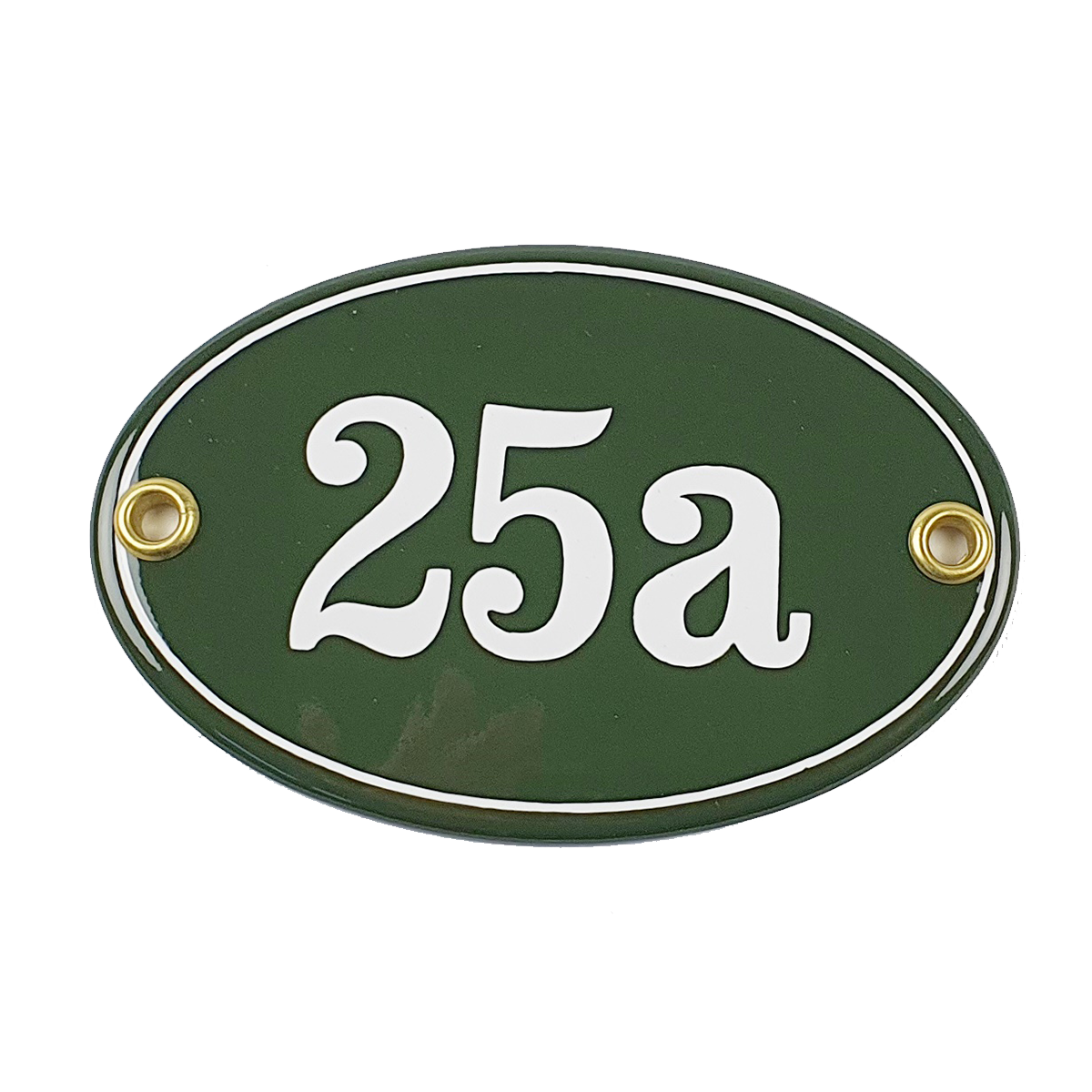 25a-oval Hausnummernschild 25a grün oval 10,5x7 cm Emailleschild