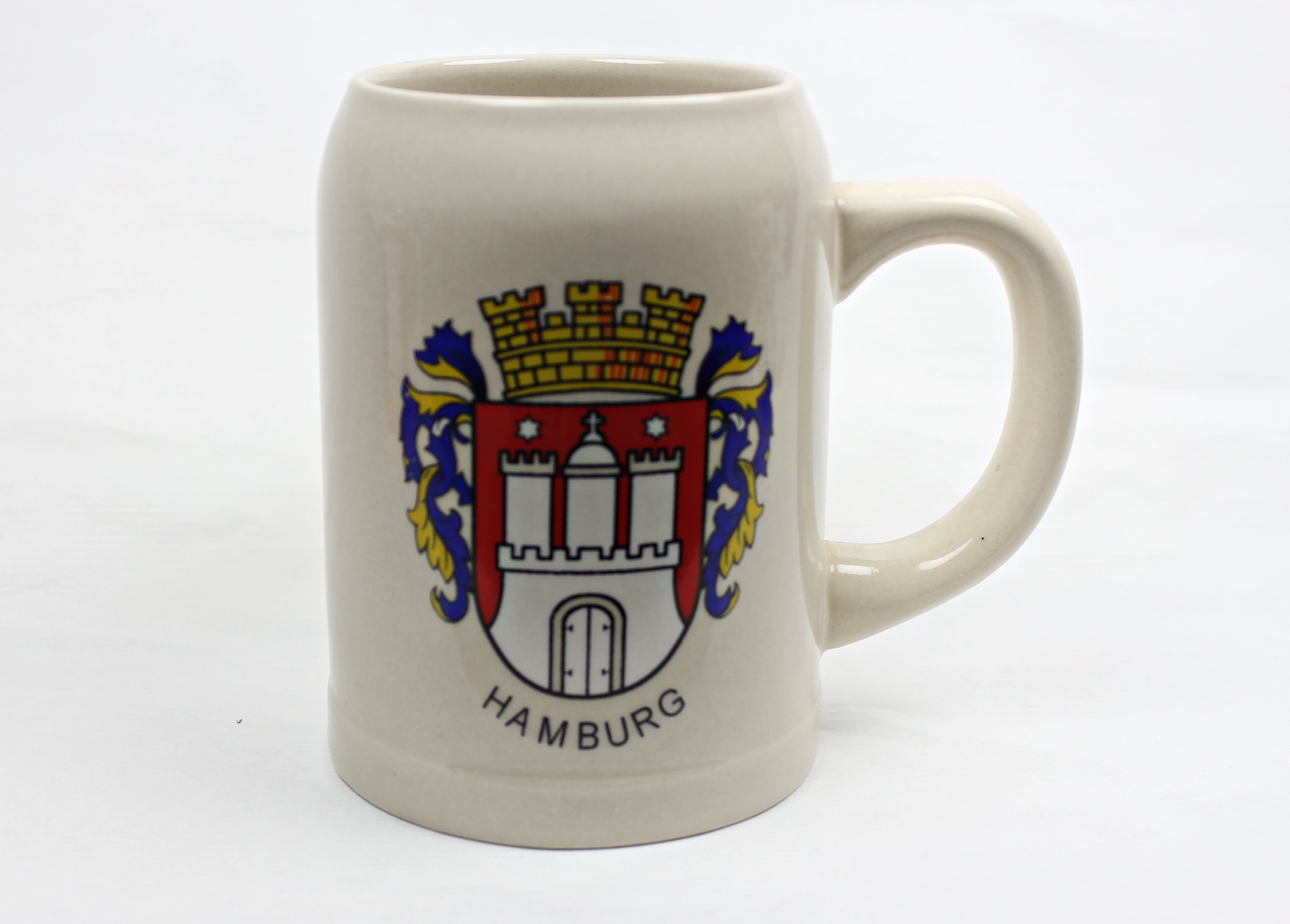 M13500 Bierkrug Hamburg Wappen Keramikkrug