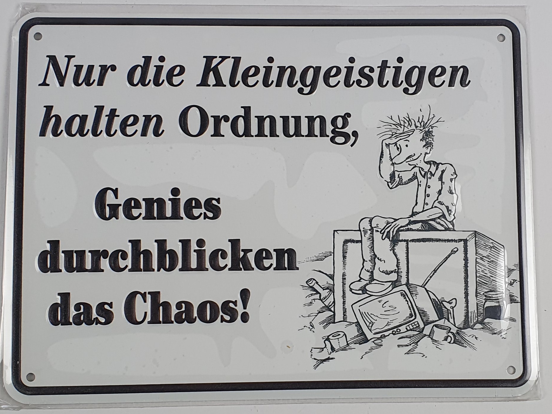 schild-kleingeistigen Aluminium Schild Kleingeistigen Alu Humor Metallschild