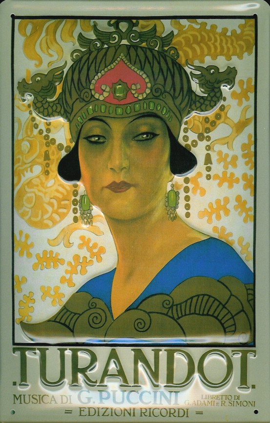 Blechschild Nostalgieschild Turandot Puccini Oper Plakat