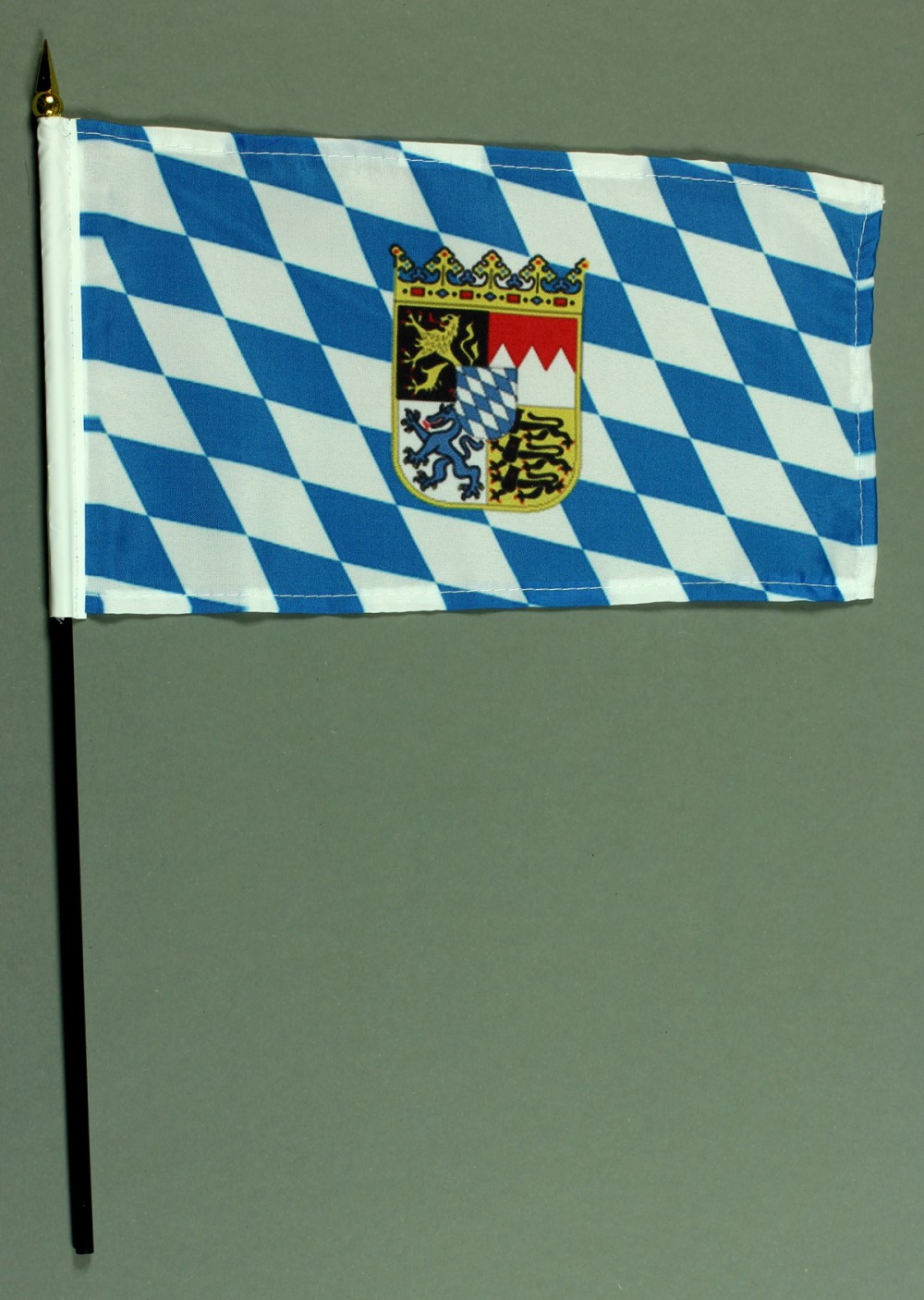 tischfahne-bayern-15x25cm Tischflagge Bayern mit Wappen und Raute 25x15 cm BASIC optional mit Tischflaggenständer