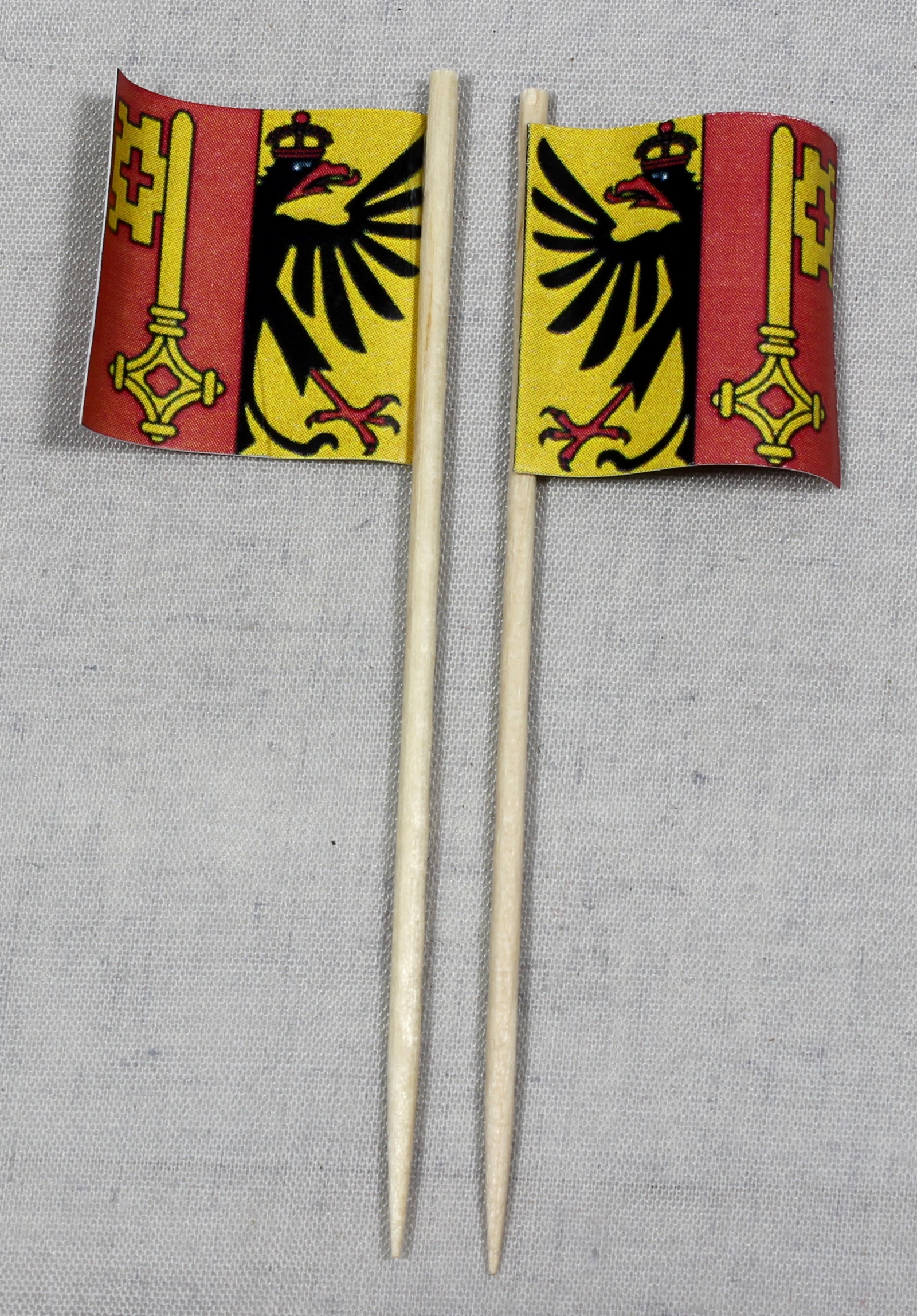 Party-Picker Flagge Genf Kanton Schweiz Papierfähnchen in Spitzenqualität 50 Stück Beutel