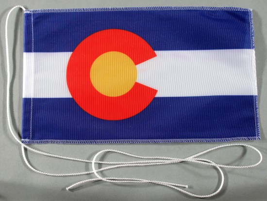 1154tischfahne-colorado Tischflagge Colorado USA Bundesstaat US State 25x15 cm optional mit Holz- oder Chromständer Tischfah