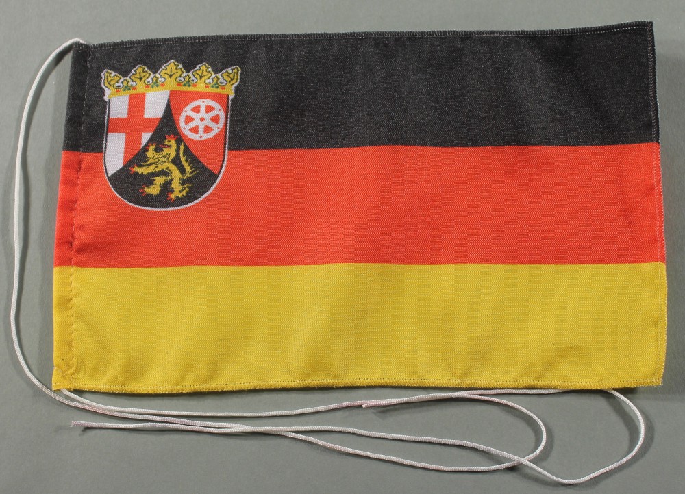 Tischflagge Rheinland Pfalz 25x15 cm optional mit Holz- oder Chromständer Tischfahne Tischfähnchen