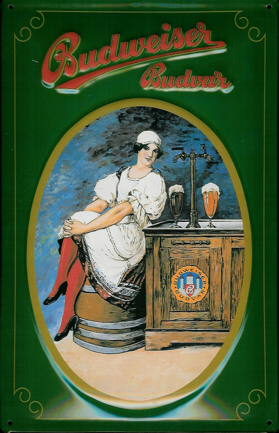 budweiser-bier-budvar-blechschild Blechschild Budweiser Beer Schild Budvar (1) Bier Schild retro Nostalgieschild