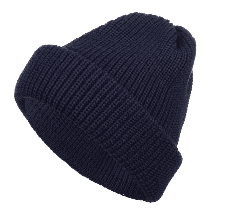 rollmuetze-dunkelblau Rollmütze 100% Schurwolle in dunkelblau, wollweiß, rot oder schwarz von Modas mit Mengenrabatt