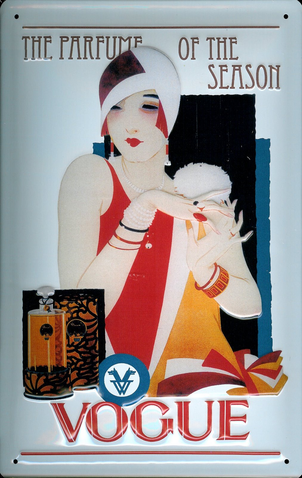 Blechschild Vogue Parfum Schild Parfume Nostalgieschild