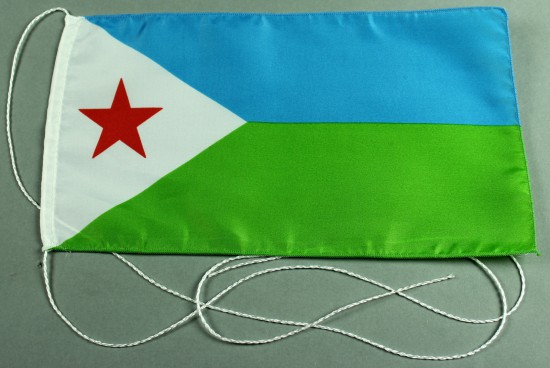 1187tischfahne-dschibuti Tischflagge Dschibuti 25x15 cm optional mit Holz- oder Chromständer Tischfahne Tischfähnchen