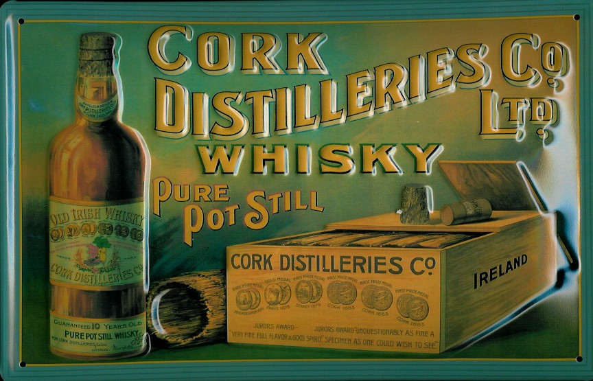 D067-Cork-Distiler-s Blechschild Cork Distilleries Whisky Irland irish Whiskey Schild Nostalgieschild