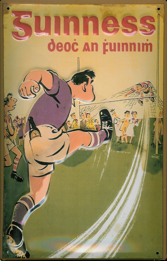 guinness-bier-fussball-blechschild Blechschild Guinness Bier Fussball Football retro Schild Reklameschild