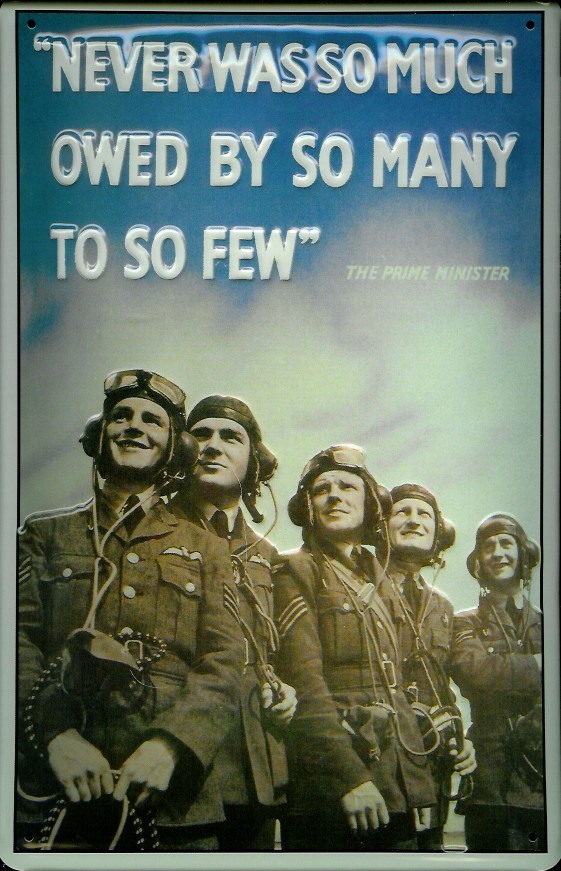 Blechschild Nostalgieschild Never was so much Piloten British Airforce