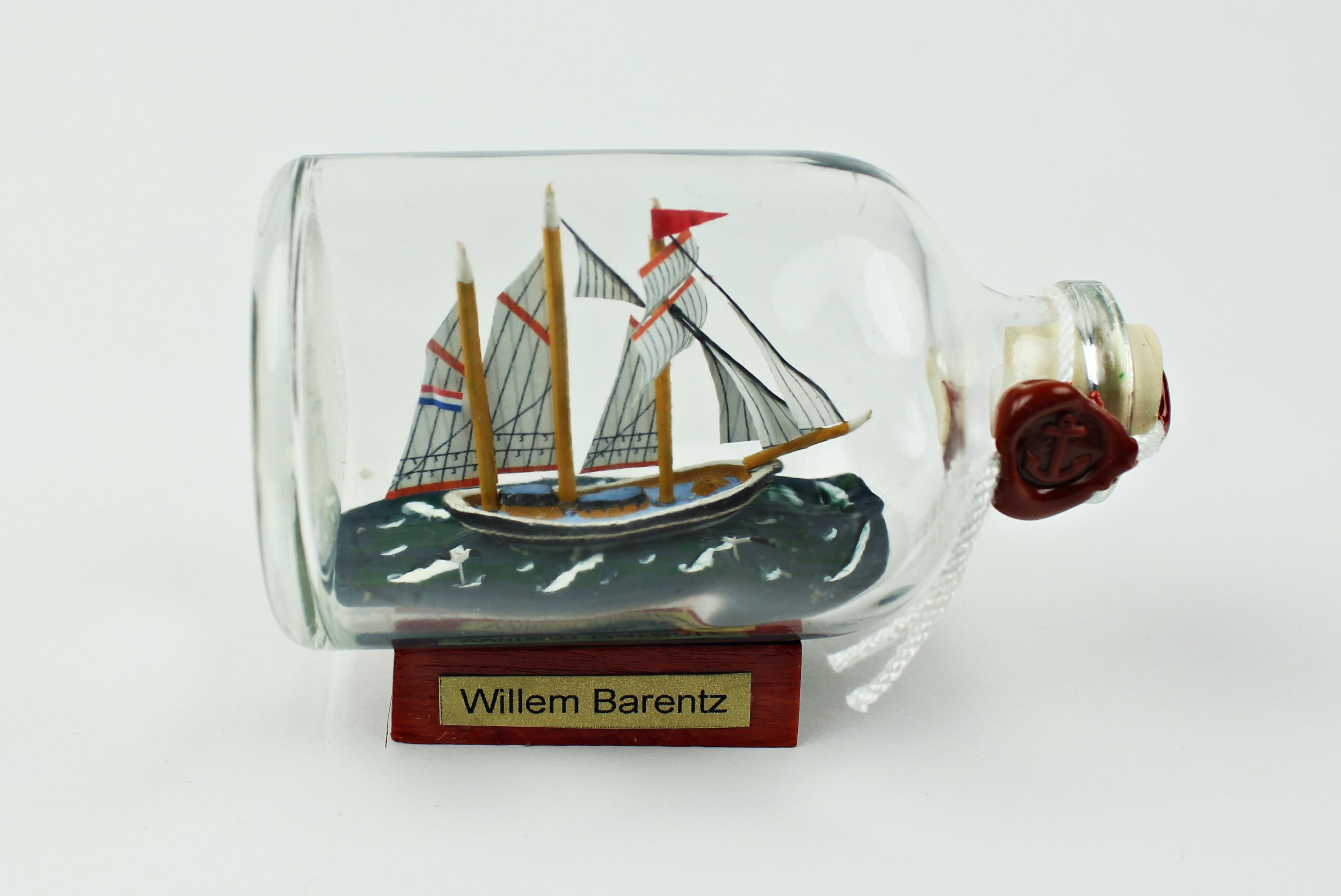Willem Barentz Niederlande Mini Buddelschiff 50 ml ca. 7,2 x 4,5 cm Flaschenschiff
