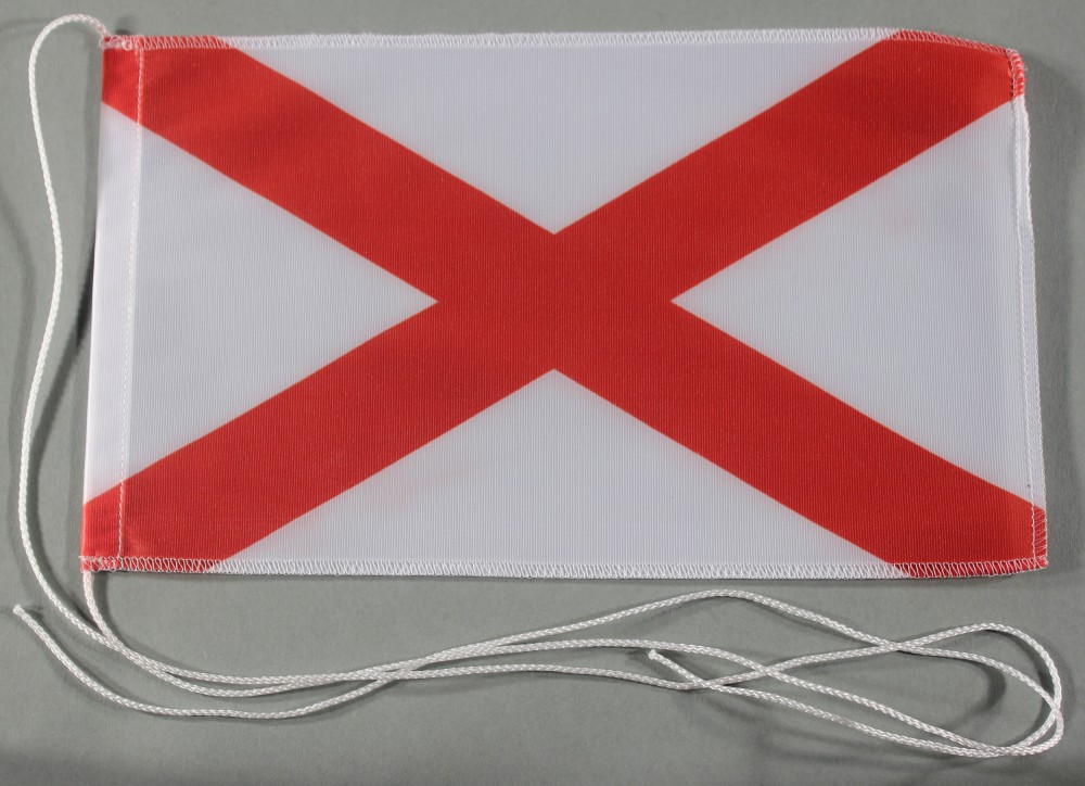 1086tischfahne-alabama Tischflagge Alabama USA Bundesstaat US State 25x15 cm optional mit Holz- oder Chromständer Tischfahn