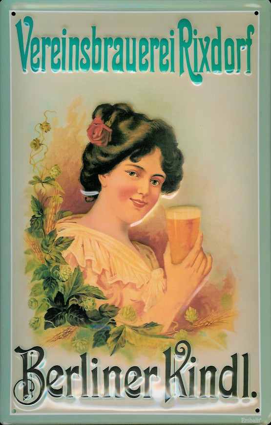 P-4126-Berliner-Kindel Blechschild Berliner Kindl Vereinsbrauerei Rixdorf Bier retro Reklame Schild